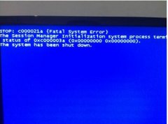 如何消除蓝屏错误提示stop:c000021a